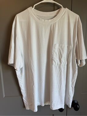 Lululemon Men White Fundamentally Pocket Short Sleeve T-Shirt Size Large
